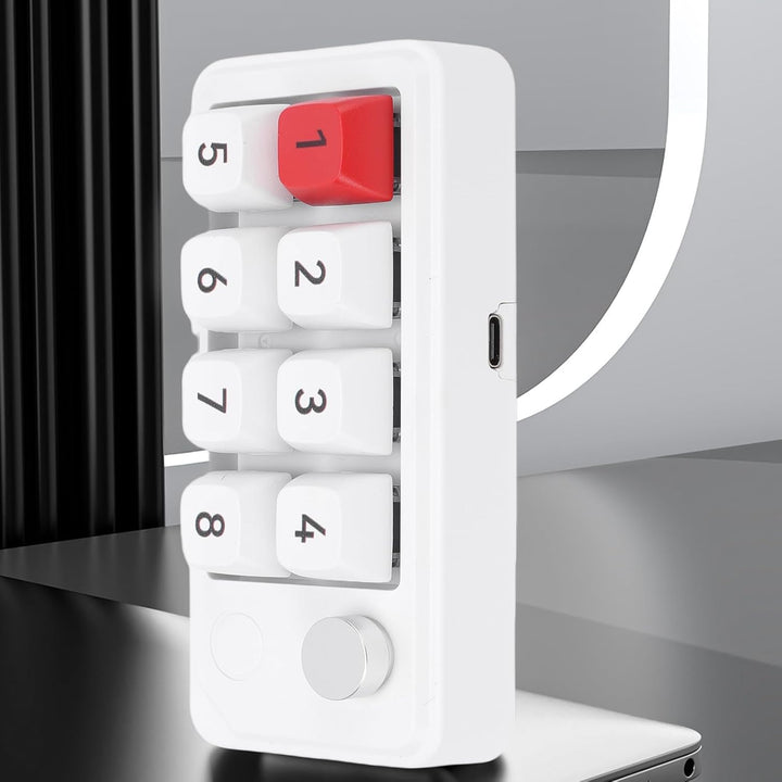 ASHATA Wired USB C Numerische Tastatur, Programmierbare Makro Tastatur, 8 Tasten Typ C Number Pad mi
