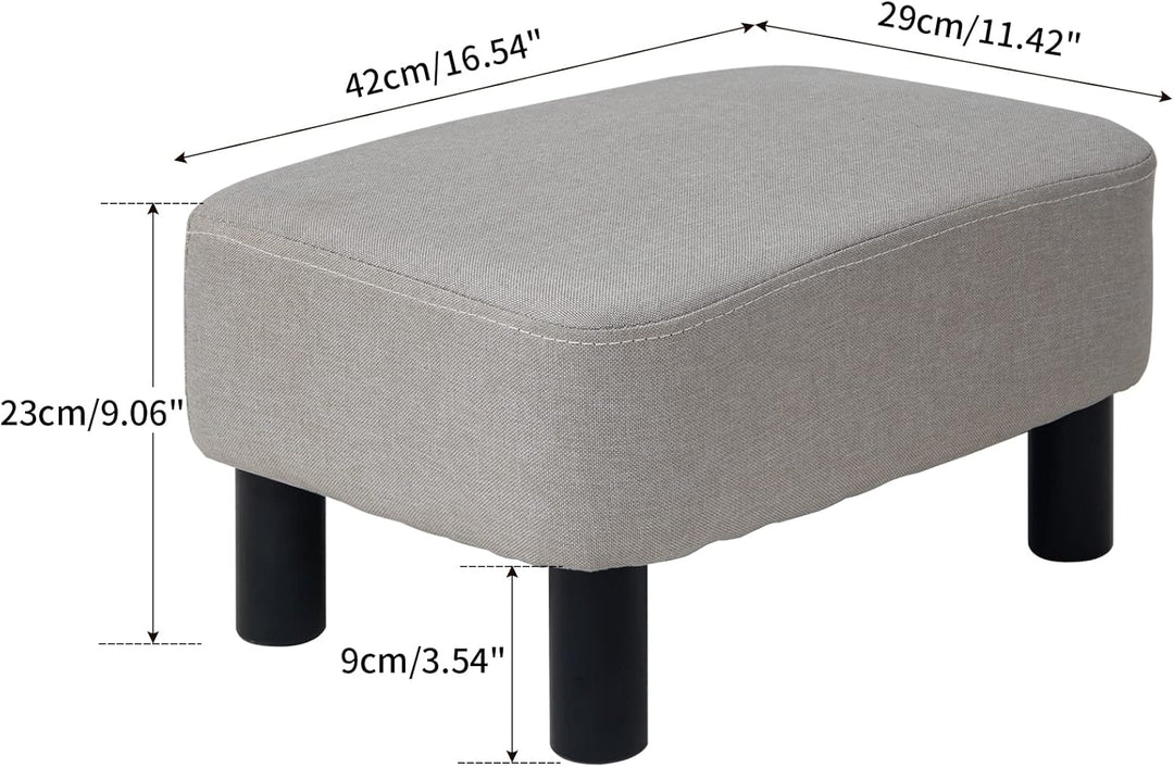 IBUYKE Hölzerner gepolsterter Fussschemel Osmanischer Hocker Hocker Niedriger Hocker Stoff Sofahocke