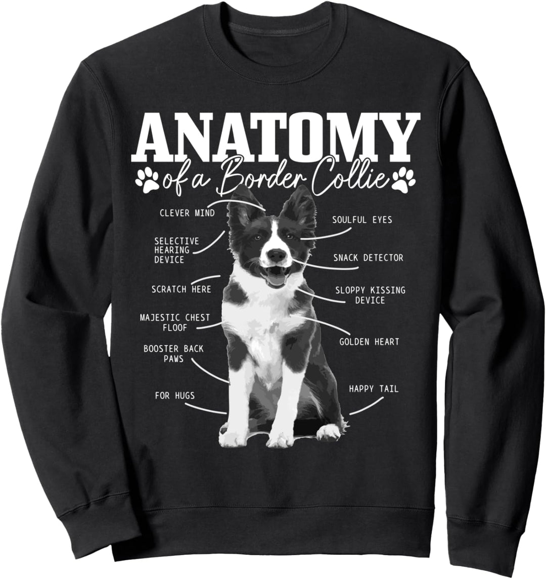 Border Collie Anatomie Lustiger süsser Hund Border Collie Mama Papa Sweatshirt