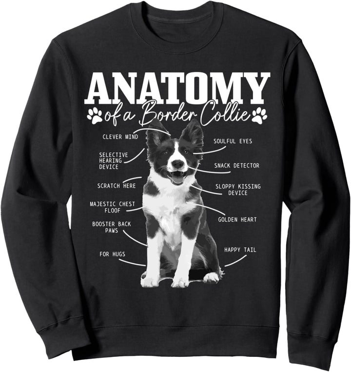 Border Collie Anatomie Lustiger süsser Hund Border Collie Mama Papa Sweatshirt