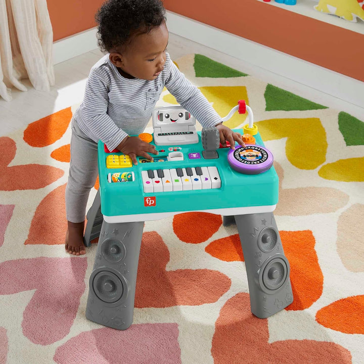 FISHER-PRICE Lernspass DJ Spieltisch - musikalisches Lernspielzeug mit 3 Klavierspielmodi, SPANISH+P