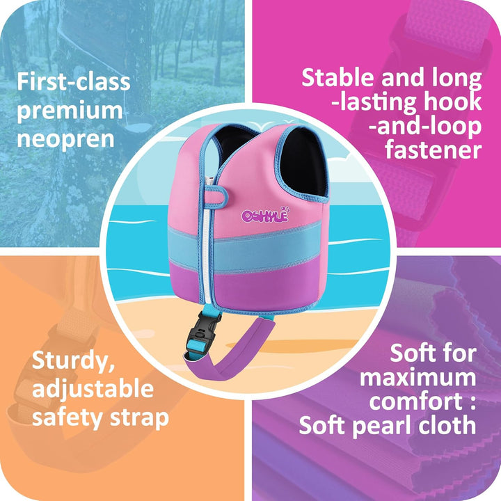 OSHYLE Kinder Schwimmweste - Jungen Mädchen Neopren Schwimmen Jacke Kleinkind Schwimmen Floating Neo