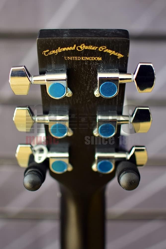 Tanglewood Blackbird Super Folk Cutaway Elektroakustische Gitarre, Smokestack Black Satin