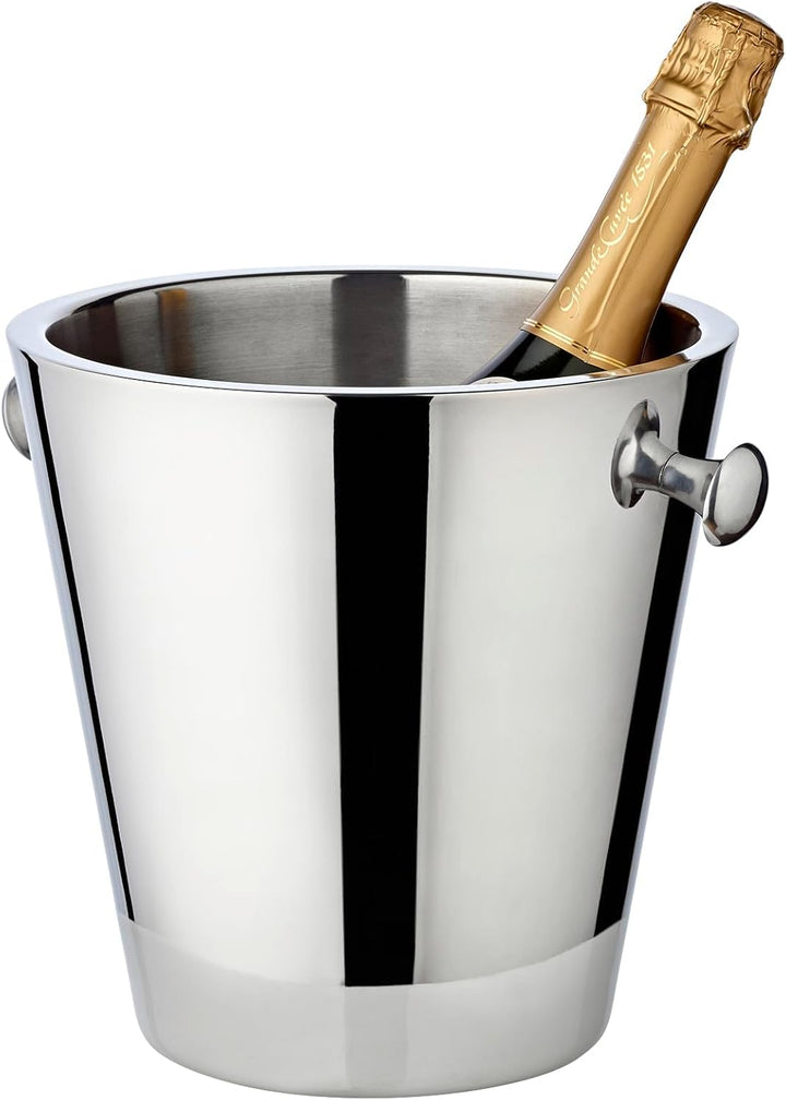 EDZARD Flaschenkühler Sevilla (Höhe 85 cm, Ø 23 cm) mit Griffen, mit Ständer, Edelstahl, hochglanzpo