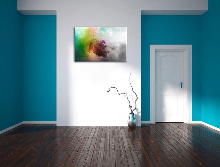 mystisch verfärbte Wirbel schwarz/weiss Format: 100x70 auf Leinwand, XXL riesige Bilder fertig gerah