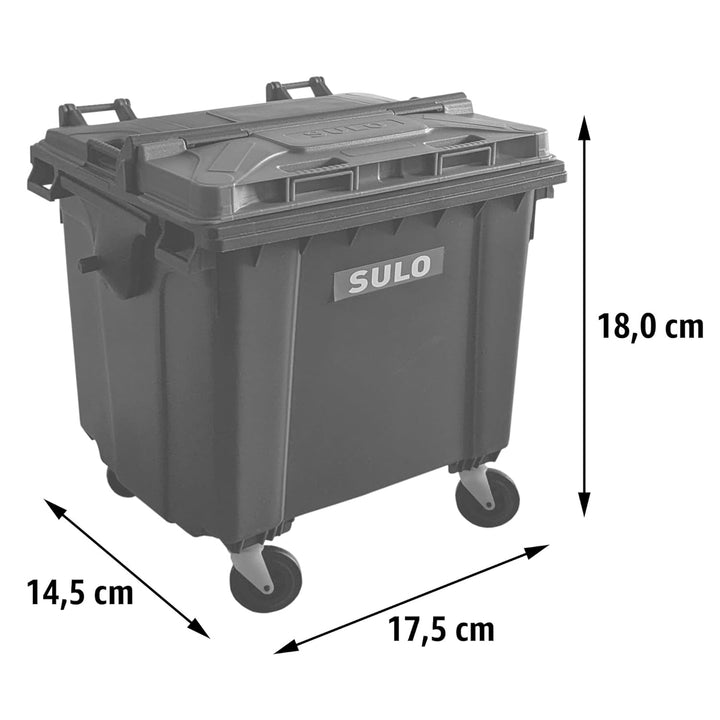 Sulo Mini Mülltonne Container 1100L Nachbildung | Tisch-Mülleimer Klein | Desktop Büro Schreibtisch