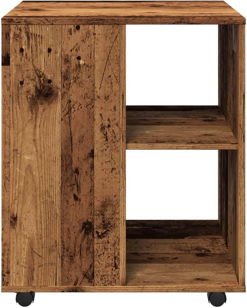 Rollschrank Altholz-Optik 60x53x72 cm, Holzwerkstoff, mobil mit Rollen, vielseitiger Storage Cabinet