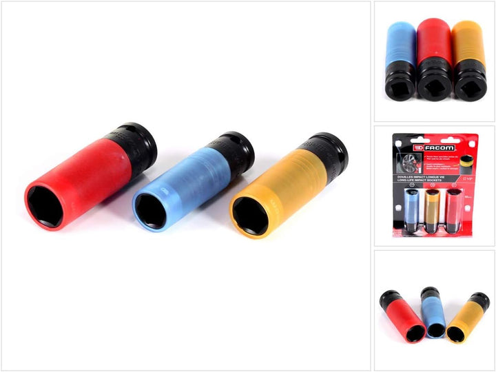FACOM 1/2 Zoll Spezial-Impact Steckschlüssel Set - 3 Teilig (17-19-21 mm), 1 Stück, NSI.3L