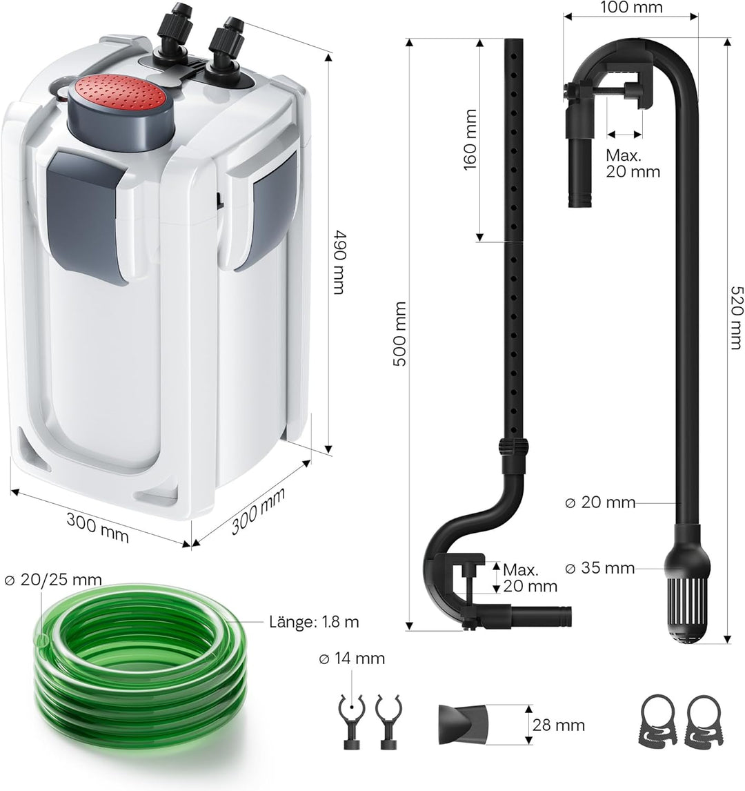 SunSun HW-704B Aquariumaussenfilter 2000 L/h 45 W mit 9 W UV und 4 Stufen Filter Aquarium