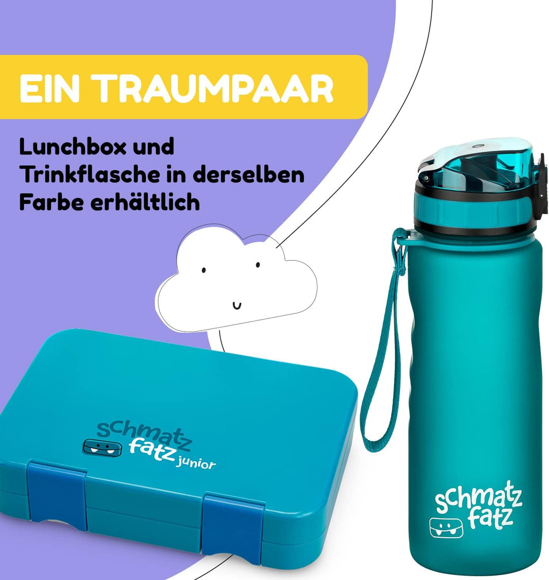 schmatzfatz Trinkflasche Kinder Auslaufsicher 0,5L, Sport Trinkflasche Schule zum Wandern & Fitnesss