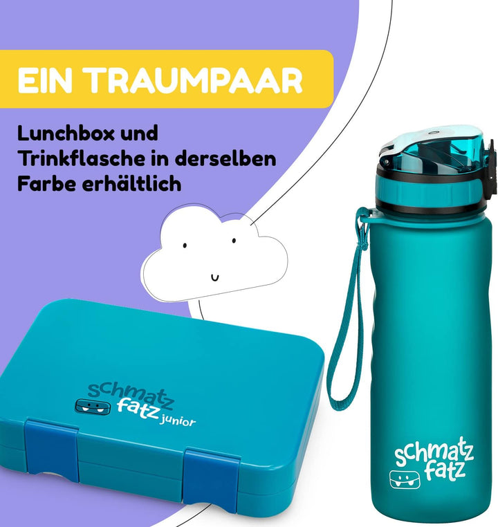 schmatzfatz Trinkflasche Kinder Auslaufsicher 0,5L, Sport Trinkflasche Schule zum Wandern & Fitnesss