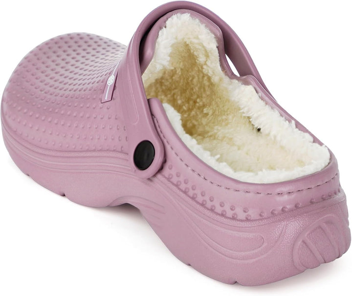 Damen Herren Lined Clogs Winter Hausschuhe Gefüttert Pantoletten Gartenschuhe Wärme Pantoffeln Wasse