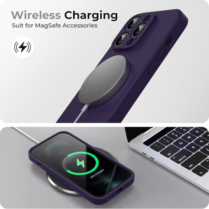 GOODVISH 3 in 1 Hülle Kompatibel mit iPhone 14 Pro - mit 2 Stück Schutzfolie | Silikon Handyhülle |