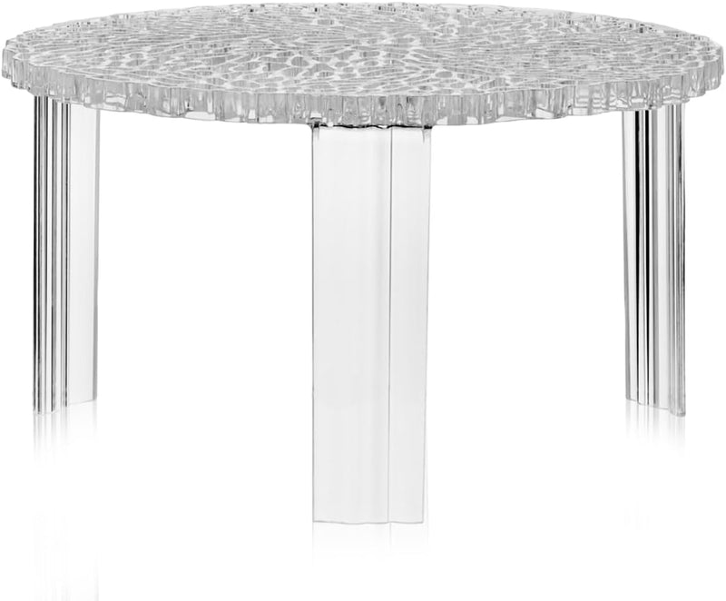 Kartell 08500B4 T-Table Möbel, Grau/Transparent, 50 x 50 x 28 cm H. 28 cm Cristallo, H. 28 cm Crista