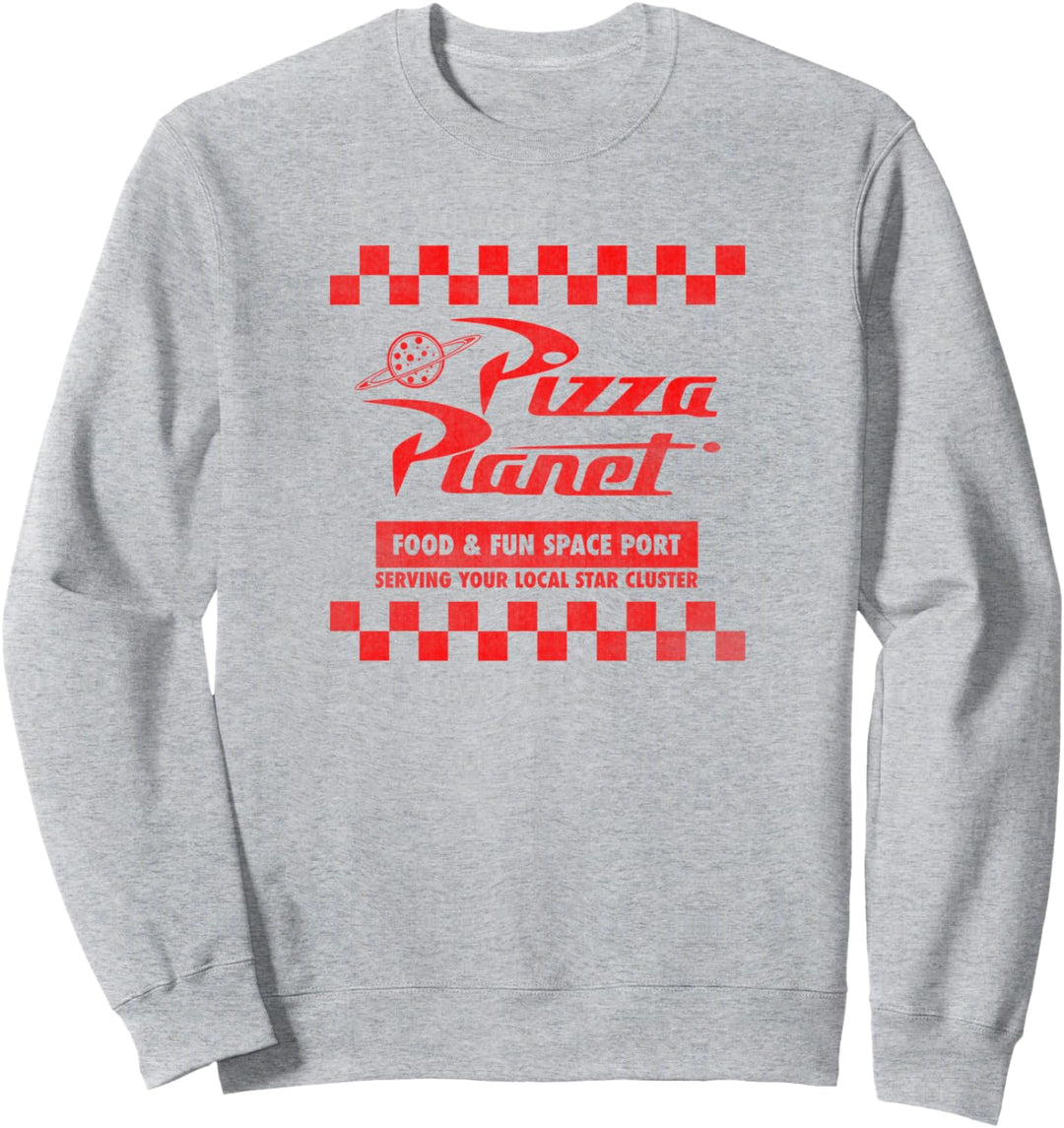 Disney Pixar Toy Story Pizza Planet Checkered Logo Sweatshirt