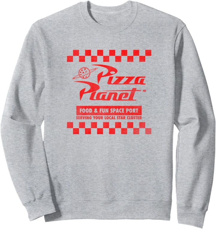 Disney Pixar Toy Story Pizza Planet Checkered Logo Sweatshirt