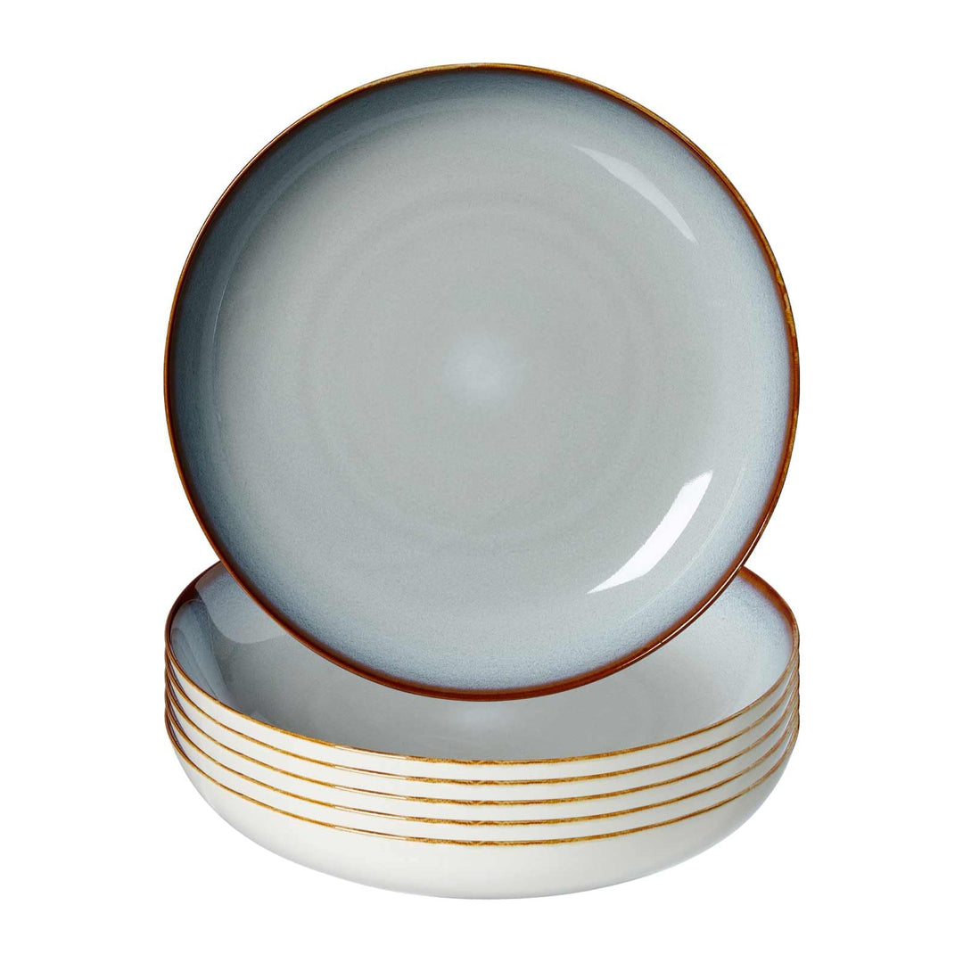 Ritzenhoff & Breker Portofino Suppenteller 6er Set, 23 cm, Tiefe Teller mit Farbverläufen, Skandinav