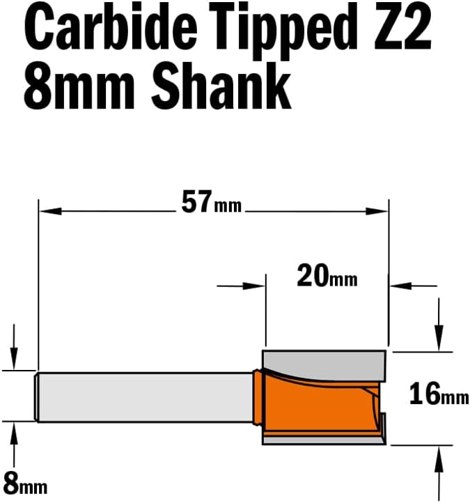 CMT Orange Tools 911.160.11 – Fräser Gerade HM S 8 D 16 x 20