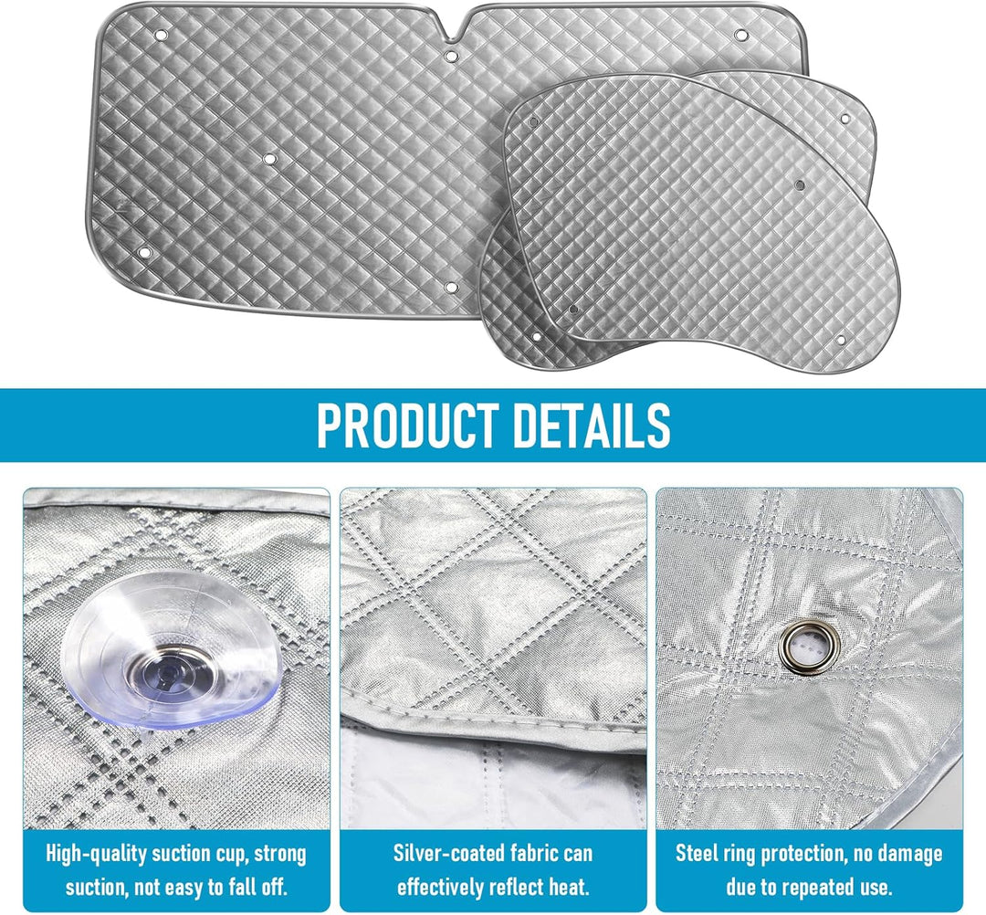 MaxEarn 3 STK Sonnenschutz Thermomatten passend für Ford Transit Van MK7, Auto Wasserdicht Frontsche