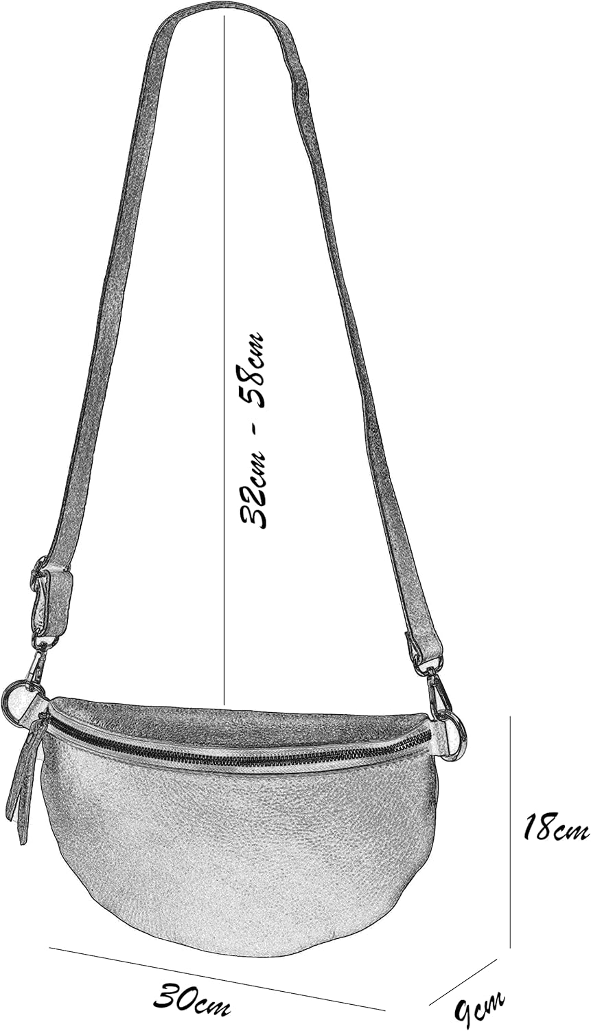 SH Leder ® echt Leder Hüfttasche Damen Herren Unisex Gürteltasche für Festival Reise Bauchtasche gro