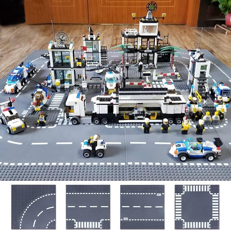 LEAFYIP 12 Platten Set Stadt Strassen Grundplatte, 25.5 * 25.5cm Städte Strassenplatten 100% Kompati