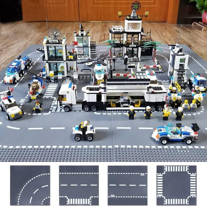 LEAFYIP 12 Platten Set Stadt Strassen Grundplatte, 25.5 * 25.5cm Städte Strassenplatten 100% Kompati