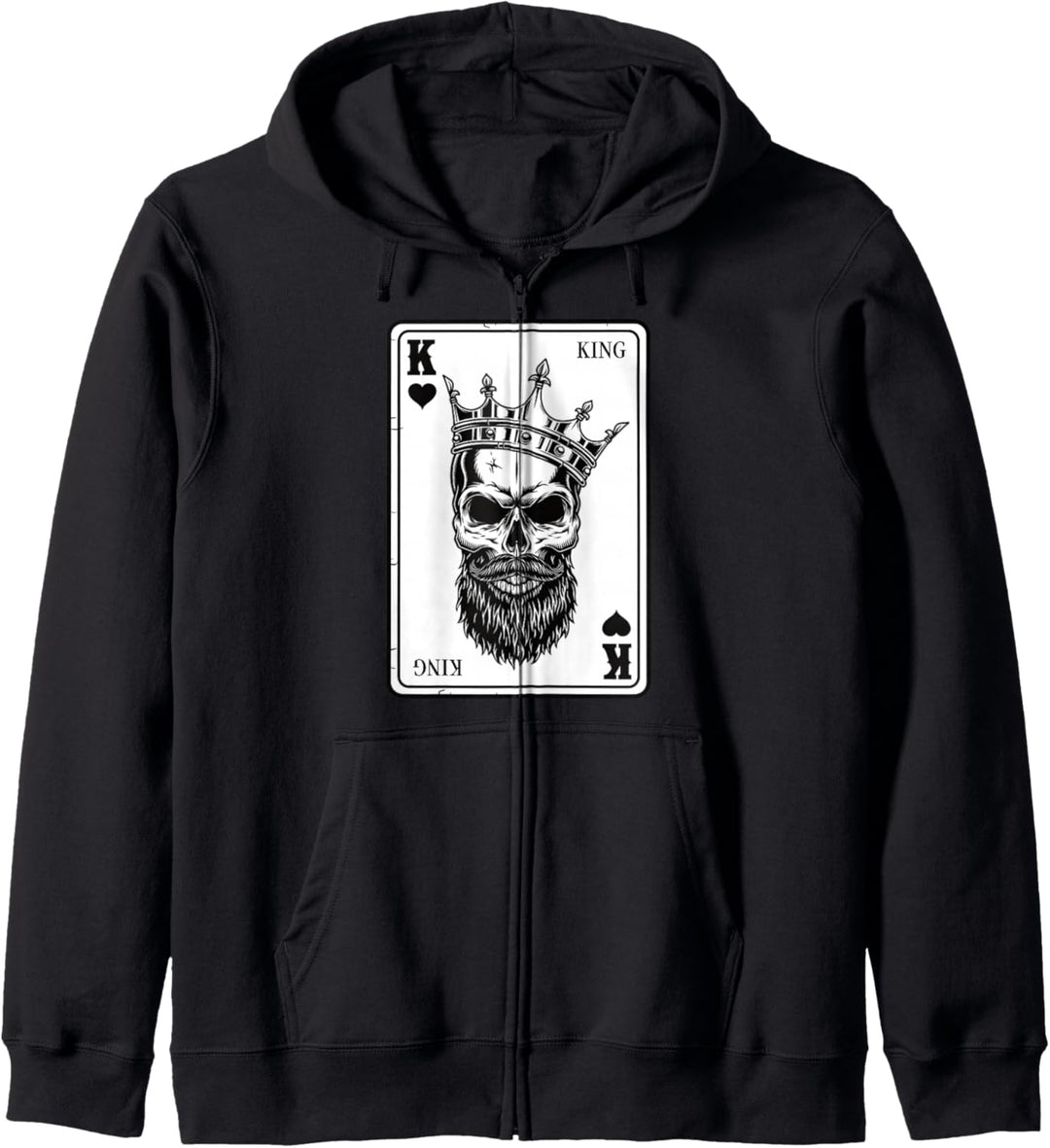 King And Queen Skull - 2/2 Card Hearts Flush Couple Matching Kapuzenjacke