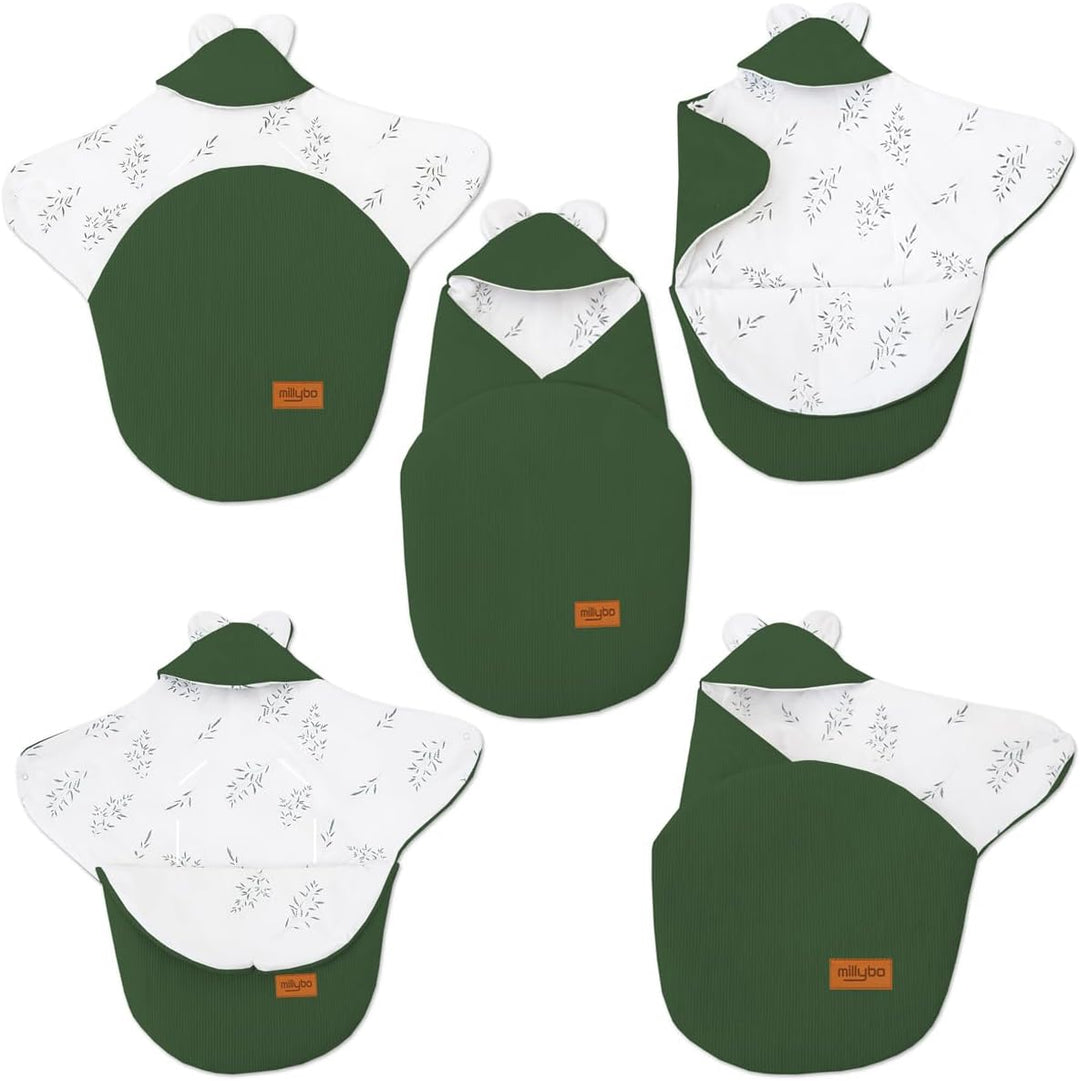 Baby Fusssack Einschlagdecke für Babyschale und Kinderwagen Grün, Grün