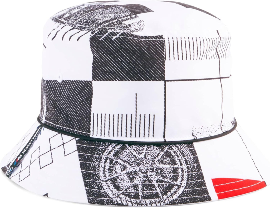 PUMA Unisex BMW MMS Bucket Hat Mütze S PUMA White-PUMA Black-AOP, S PUMA White-PUMA Black-AOP