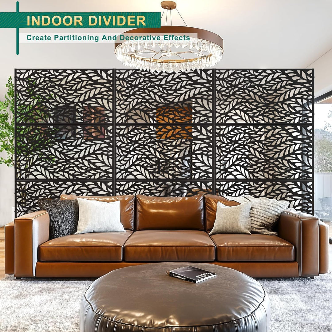 Paravent Outdoor, 120x180cm Freistehender Sichtschutz aus Stahl, Windschutz für Terrasse und Garten,