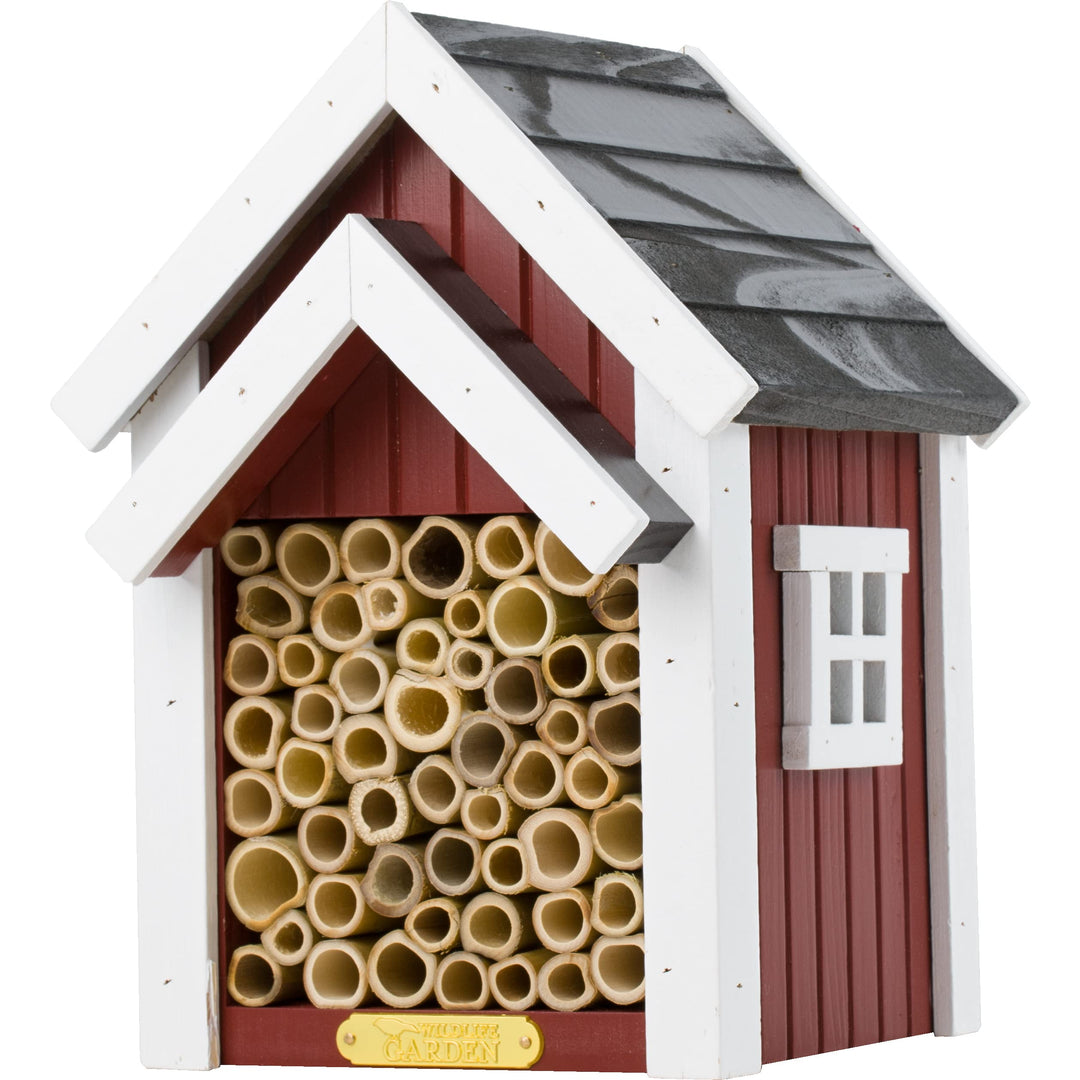 Wildlife Garden WG311 Bienen-Hotel Rot - Insektenhotel aus Holz