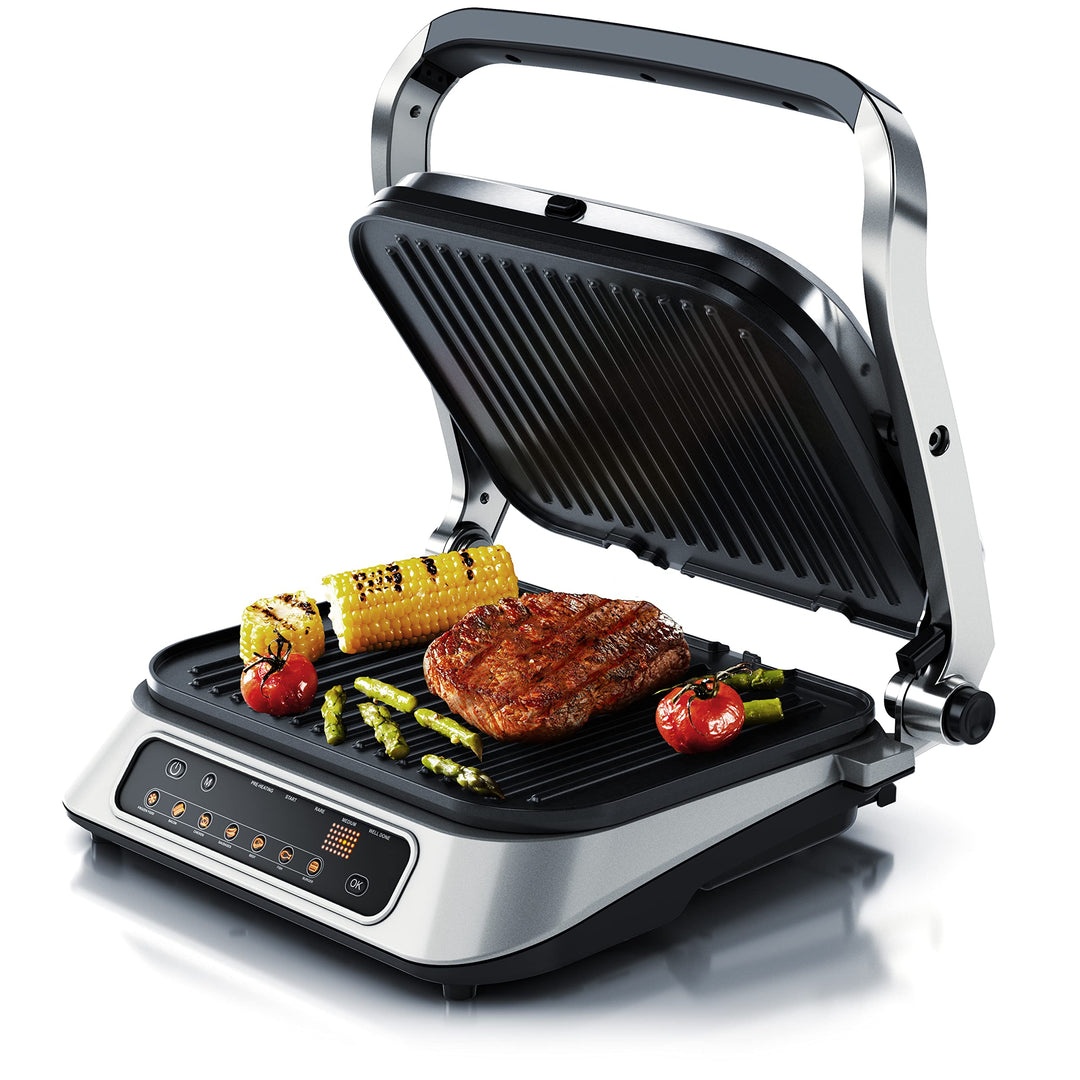 Arendo - Kontaktgrill Elektrogrill - elektrischer Tischgrill - Sandwichmaker - Multi Grill mit Digit