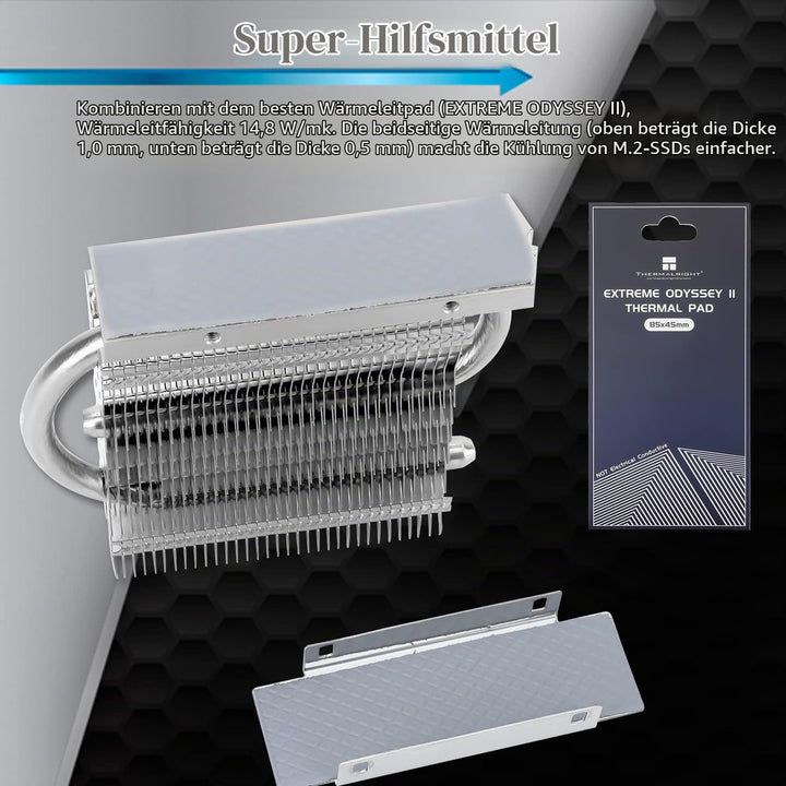 Thermalright HR-09 2280 PRO SSD Kühlkörper, doppelseitiger Kühlkörper, mit thermischem Silikon Pad f