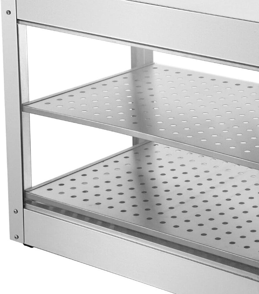Catering Heisse Theke Warmhaltevitrine Wärmetheke Aufsatzvitrine mit Beleuchtung,800W 30-85 °C therm