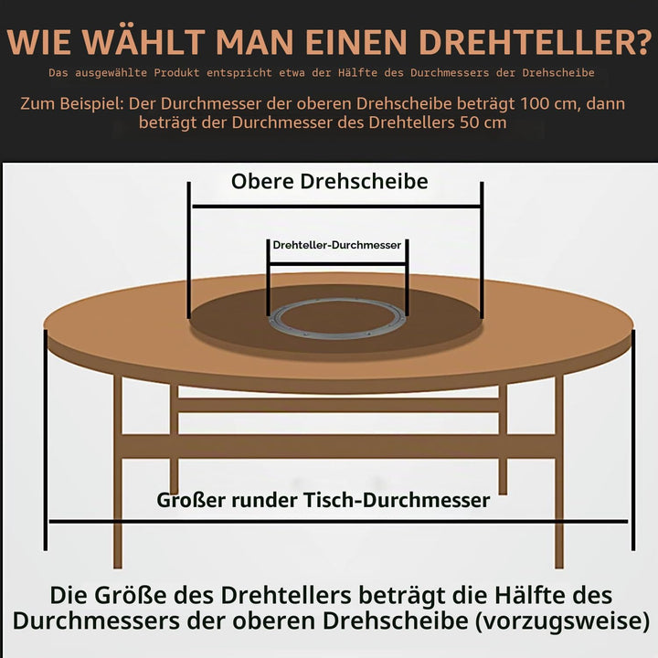 Drehbare Drehscheibe Hochleistungs Aluminiumlegierung Rotierende Lager Drehscheibe Runder Esstisch G