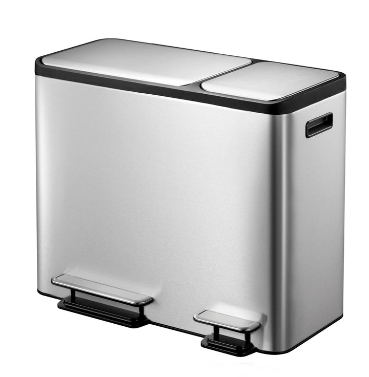 EKO Ecocasa Tretmülleimer Mülltrennsystem 30L + 15L (32,1 x 60,5 x 49,2 cm, Dämpfer-System, Fingerab