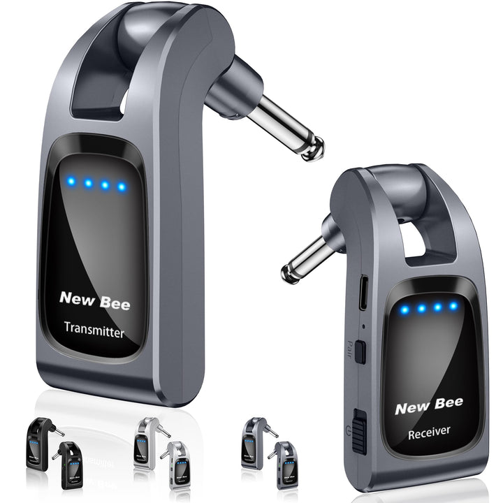 Kabelloses Gitarrensystem, 2,4 GHz mit 6 Kanälen, wiederaufladbar, Audio, kabellos, Bass-Sender, Emp