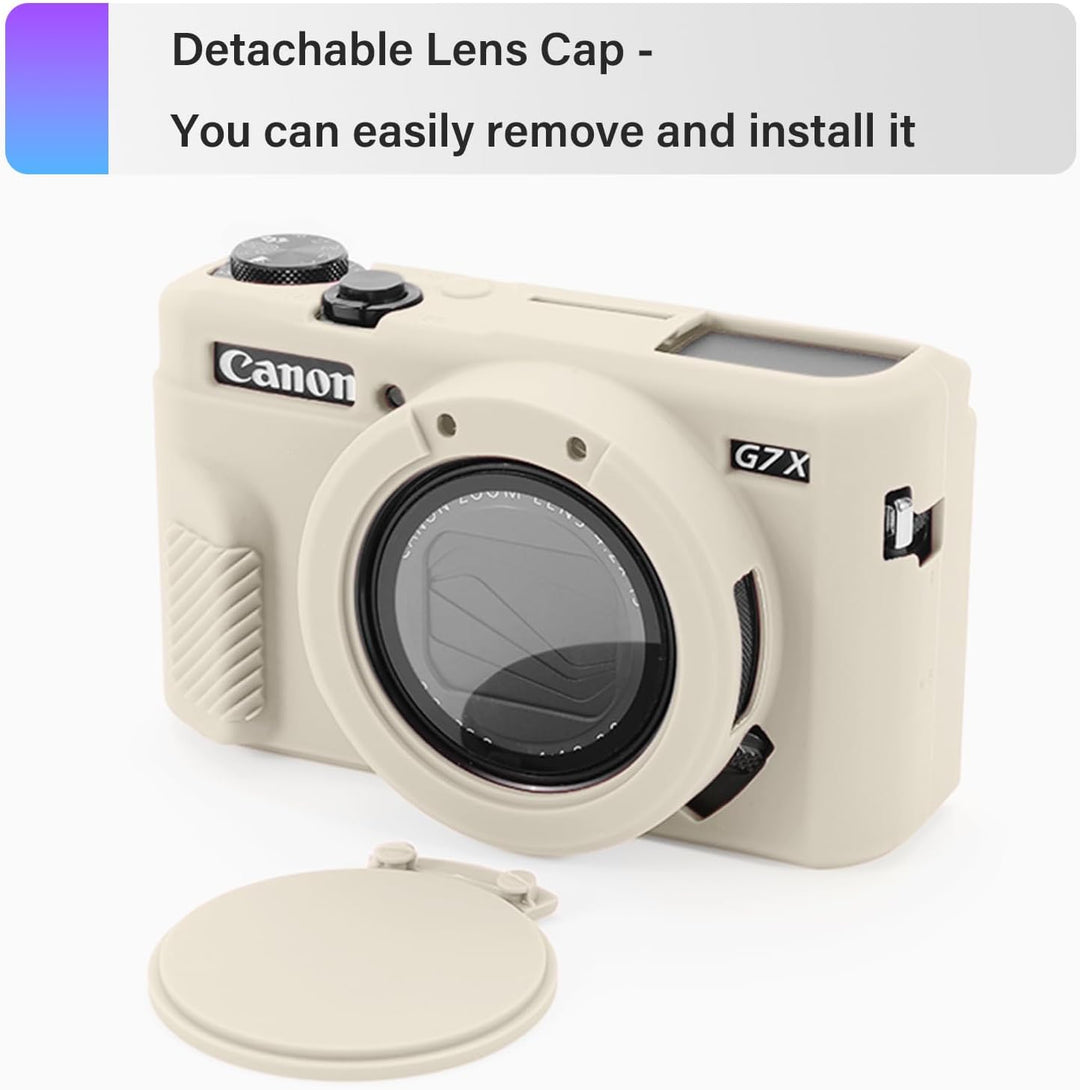 G7X II Kameratasche & LCD-Displayschutz-Zubehör-Set, weiche Silikonhülle für Canon Powershot G7X Mar