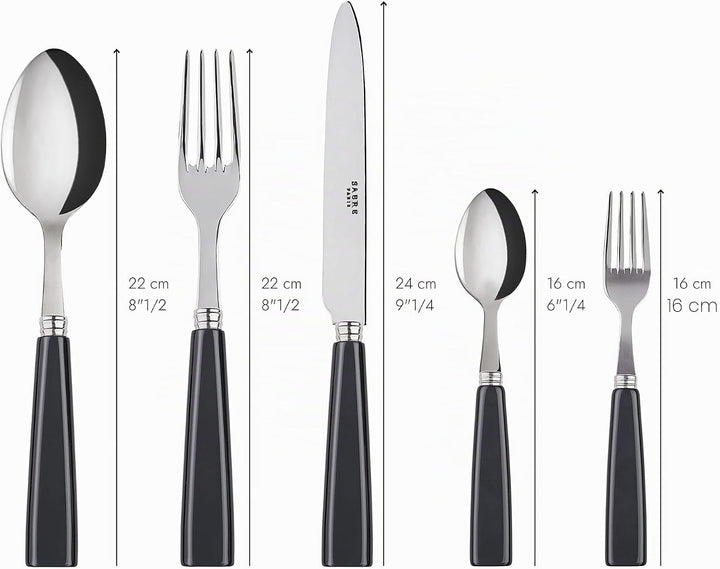 SABRE PARIS - Tafelbesteck, 5-teilig - Icon - Messer, Gabel, Esslöffel, Teelöffel &amp; Kuchengabel - Ed