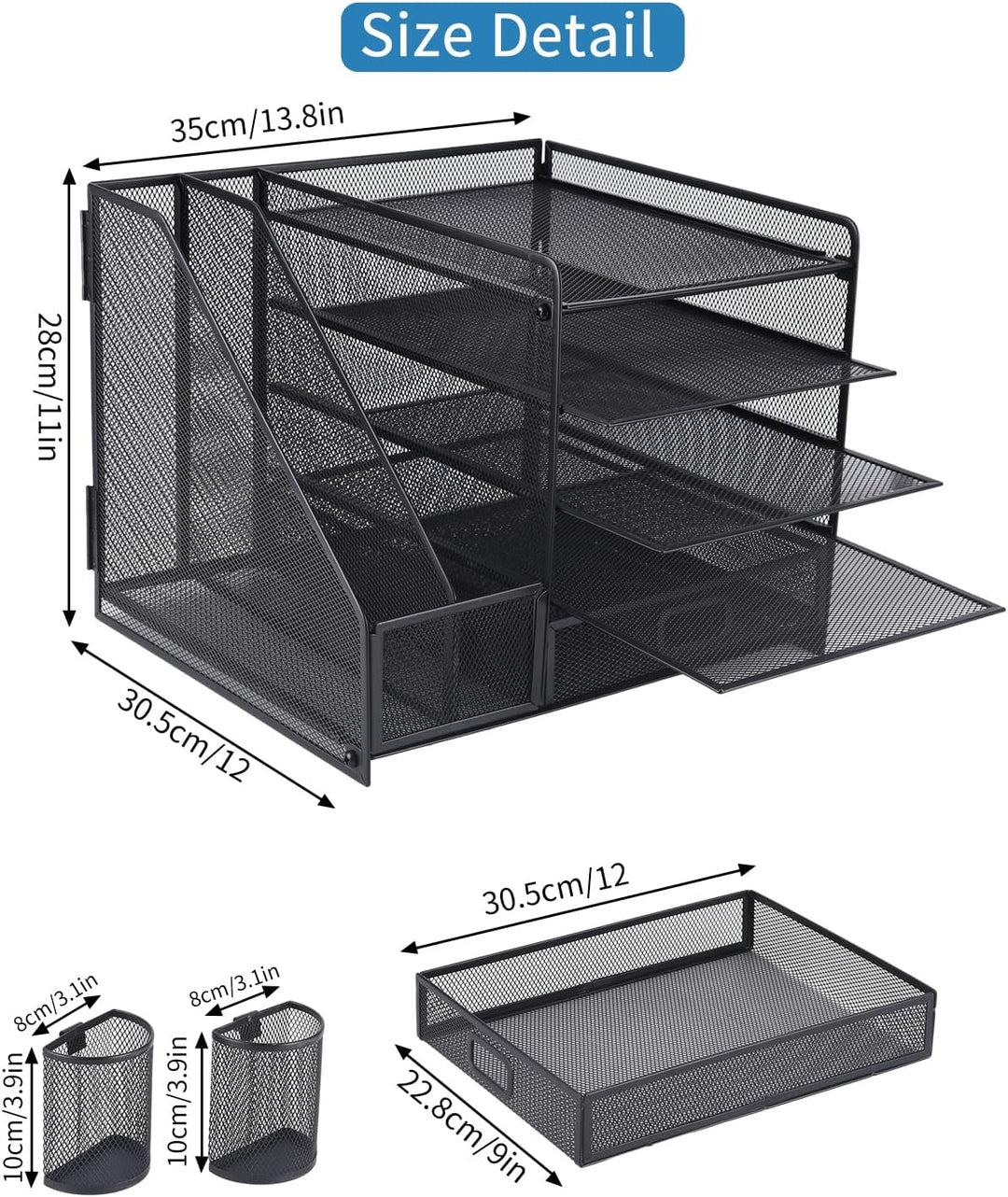5-stöckiger Mesh-Schreibtisch-Organizer mit Schublade,multifunktionaler Schreibtisch-Organizer und Z