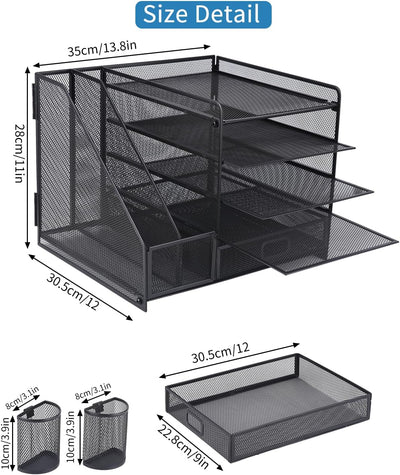5-stöckiger Mesh-Schreibtisch-Organizer mit Schublade,multifunktionaler Schreibtisch-Organizer und Z