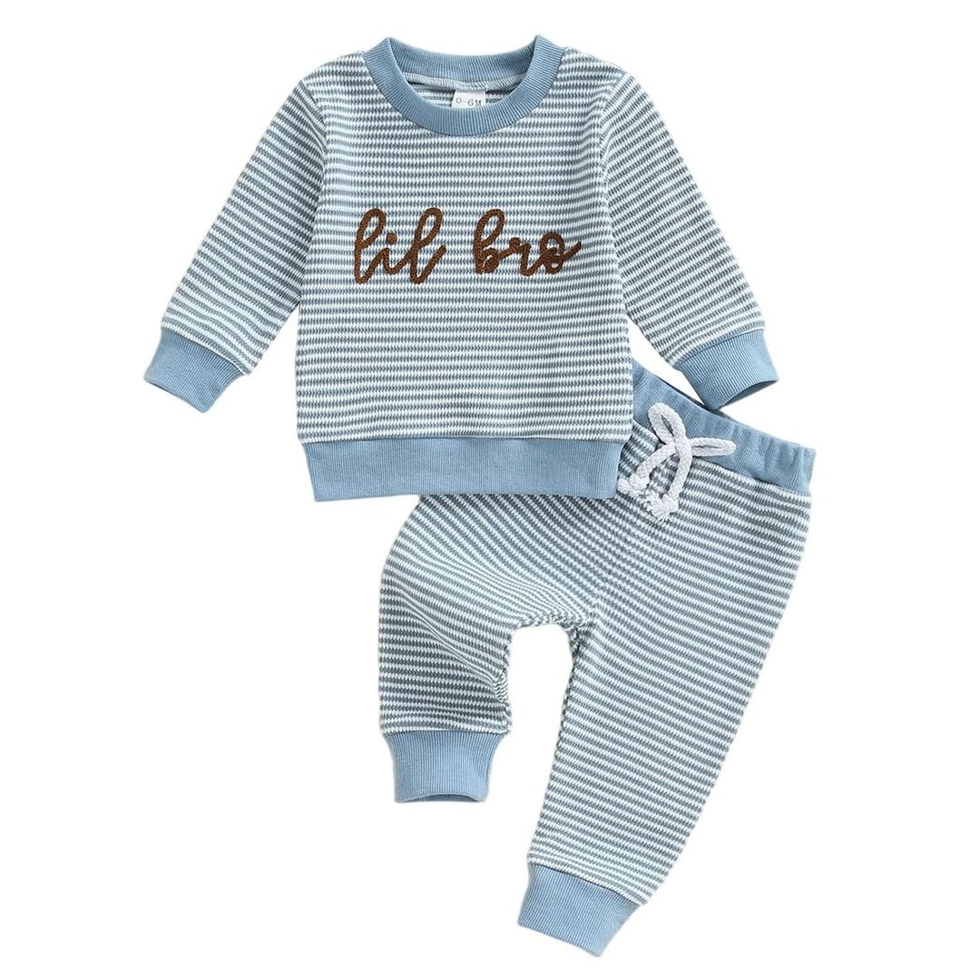 Kleinkind Baby Mädchen Herbst Kleidung Rüschen Langarm Süsses Print Streifen Sweatshirt Top und Hose