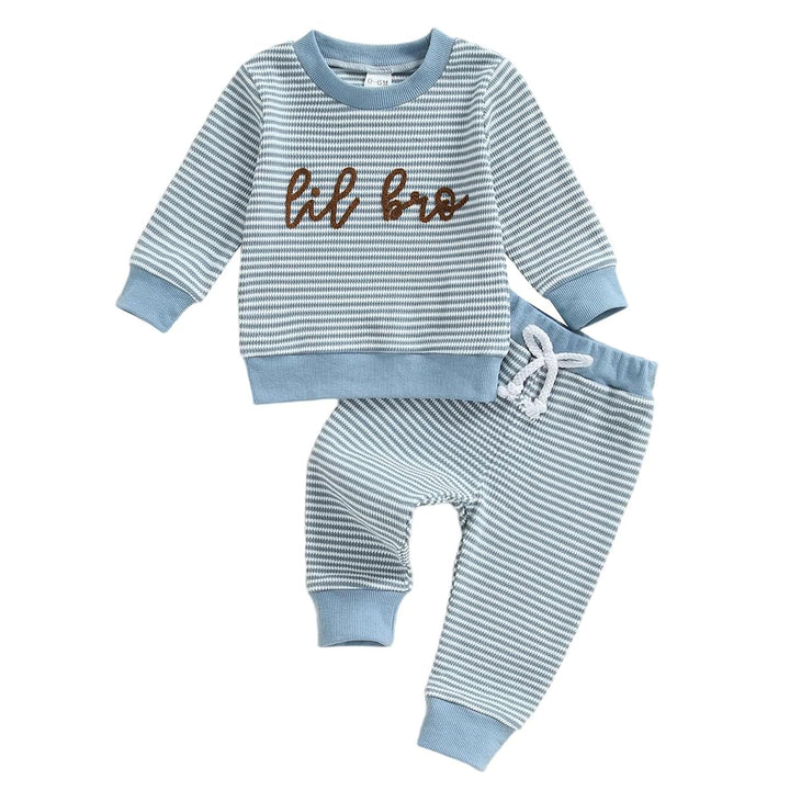Kleinkind Baby Mädchen Herbst Kleidung Rüschen Langarm Süsses Print Streifen Sweatshirt Top und Hose