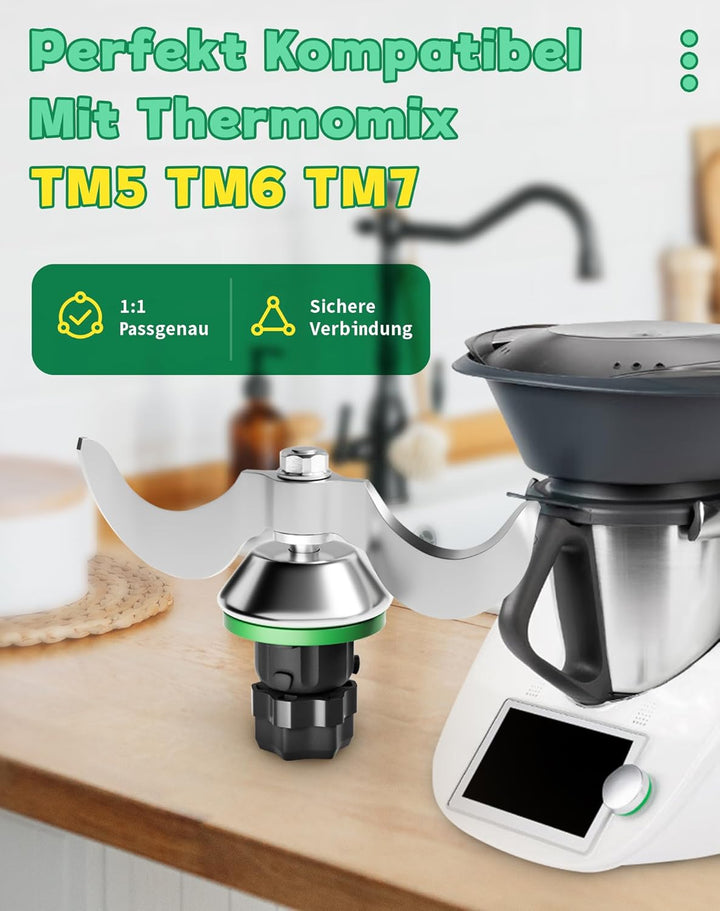 Teigmesser für Thermomix TM6 TM5 TM7– Edelstahl Teigmischmesser Mixmesser Ersatzteile mit Dichtring
