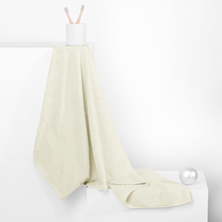 DecoKing 4er Set Baumwolle Qualität 525g/m² 2 Handtücher 50x100 cm und 2 Badetücher 70x140 cm Ecru E