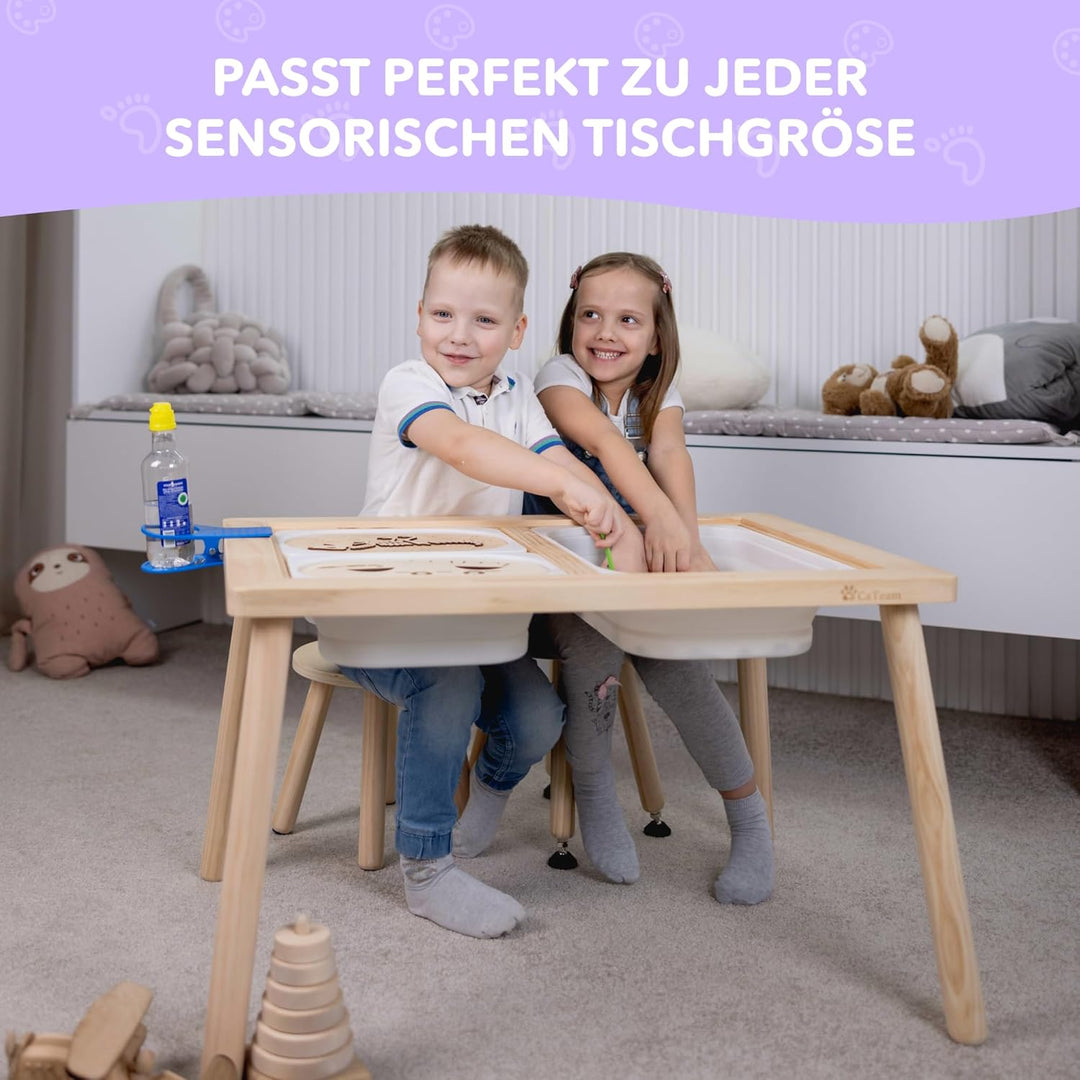 Cateam Tritthocker aus Holz für Kinder und Kleinkinder – 2er-Set – Natur – Kinderhocker mit ausziehb