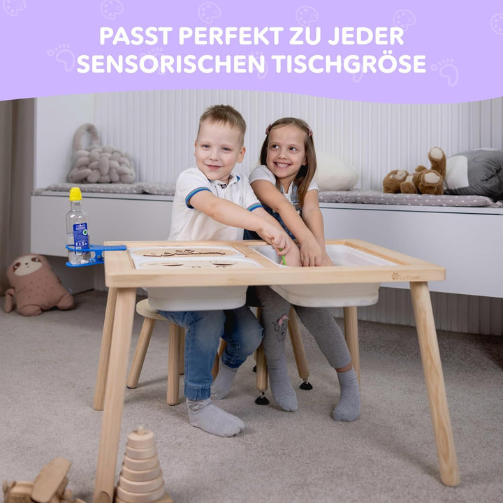 Cateam Tritthocker aus Holz für Kinder und Kleinkinder – 2er-Set – Natur – Kinderhocker mit ausziehb