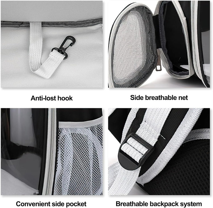 Galatée Katzenrucksack, Hund, Erweiterbarer Haustierrucksack, Belüfteter Raumkapsel-Katzenrucksack,