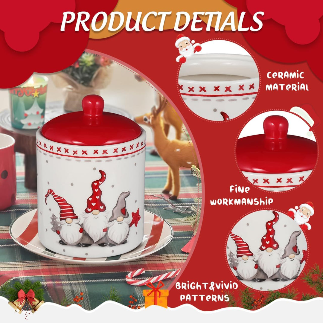 Housoutil Keksdose Keramik Weihnachten, Keksdose Weihnachten Keramik Mit Deckel, Versiegelte Aus Für
