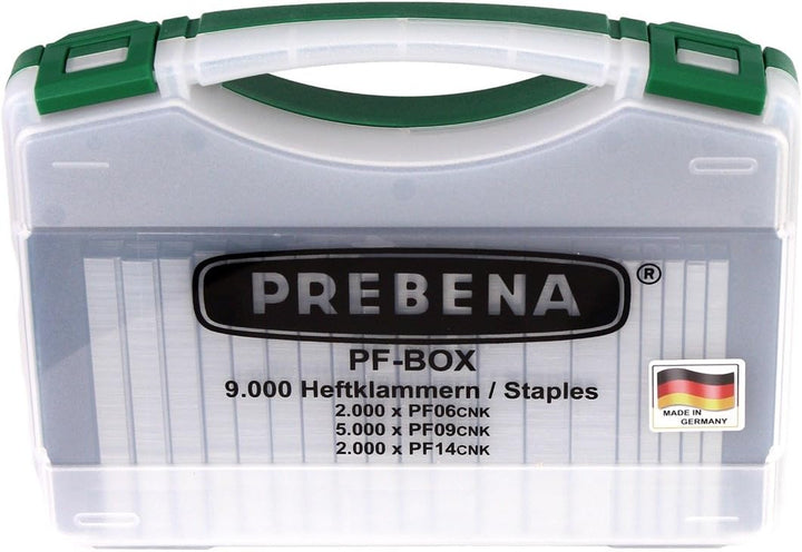 Prebena DNPF16 Luftdruck Druckluftnagler Drucklufttacker + PF-BOX Heftklammern 9.000 Stk